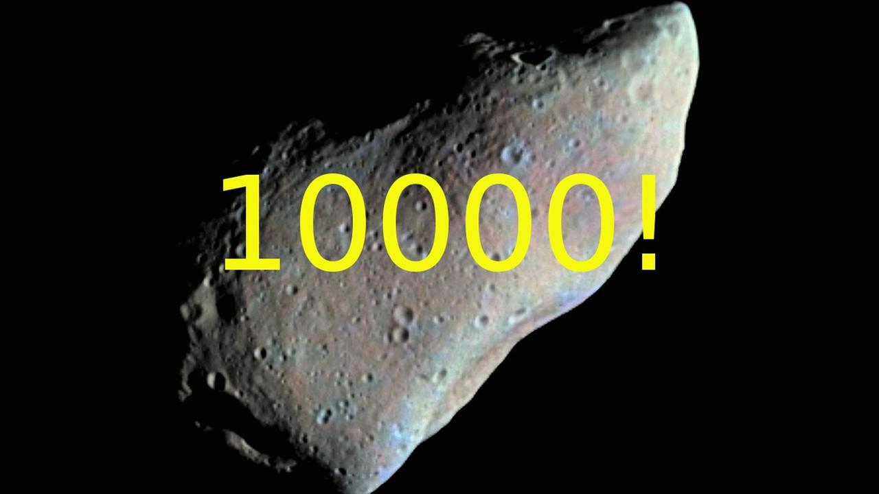 Vom Asteroiden (10000) Myriostos gibt es kein Bild, aber vielleicht ähnelt er seinem Kollegen (951) Gaspra Vom Asteroiden (10000) Myriostos gibt es kein Bild, aber vielleicht ähnelt er seinem Kollegen (951) Gaspra