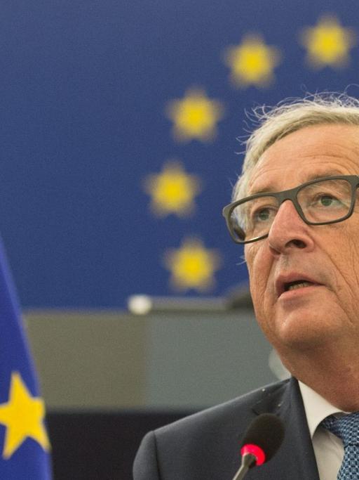 EU-Kommissionspräsident Jean-Claude Juncker bei einer Rede im Europäischen Parlament in Straßburg.