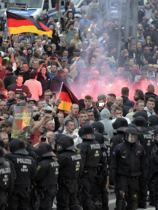 Ausschreitungen in Chemnitz (27. 8.2018).
