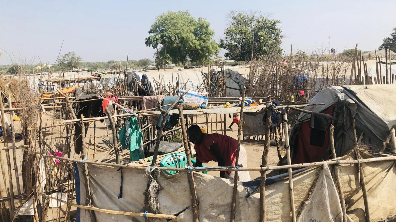 Eine Flüchtlingsunterkunft in Juba Eine Flüchtlingsunterkunft in Juba