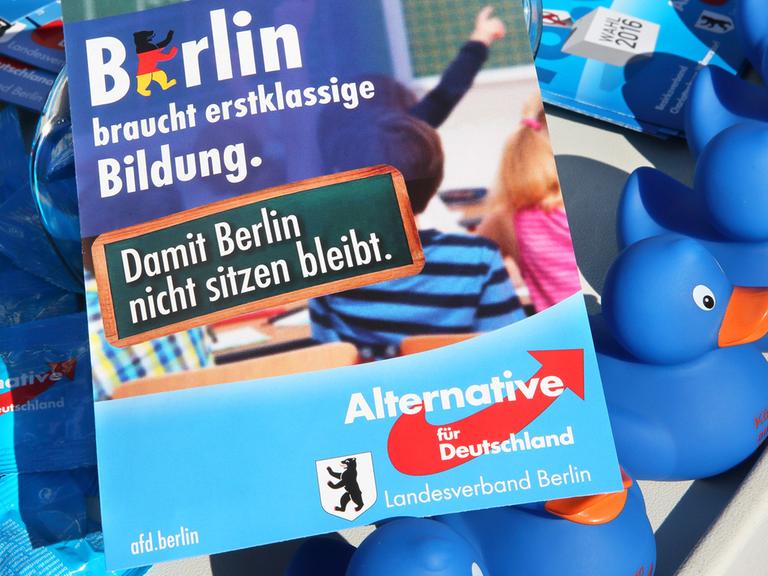Wahlkampfmaterial des Berliner Landesverbandes der "Alternative für Deutschland"