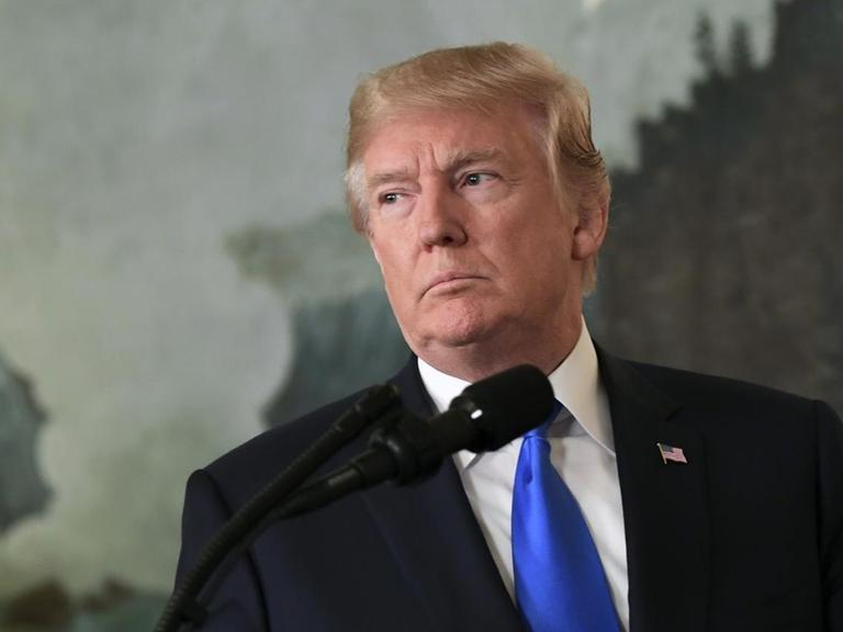 US-Präsident Donald Trump am 13. Oktober 2017 vor seiner Rede über das Atomabkommen mit dem Iran.