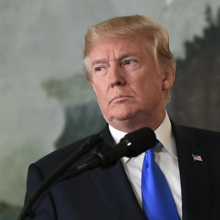 US-Präsident Donald Trump am 13. Oktober 2017 vor seiner Rede über das Atomabkommen mit dem Iran.