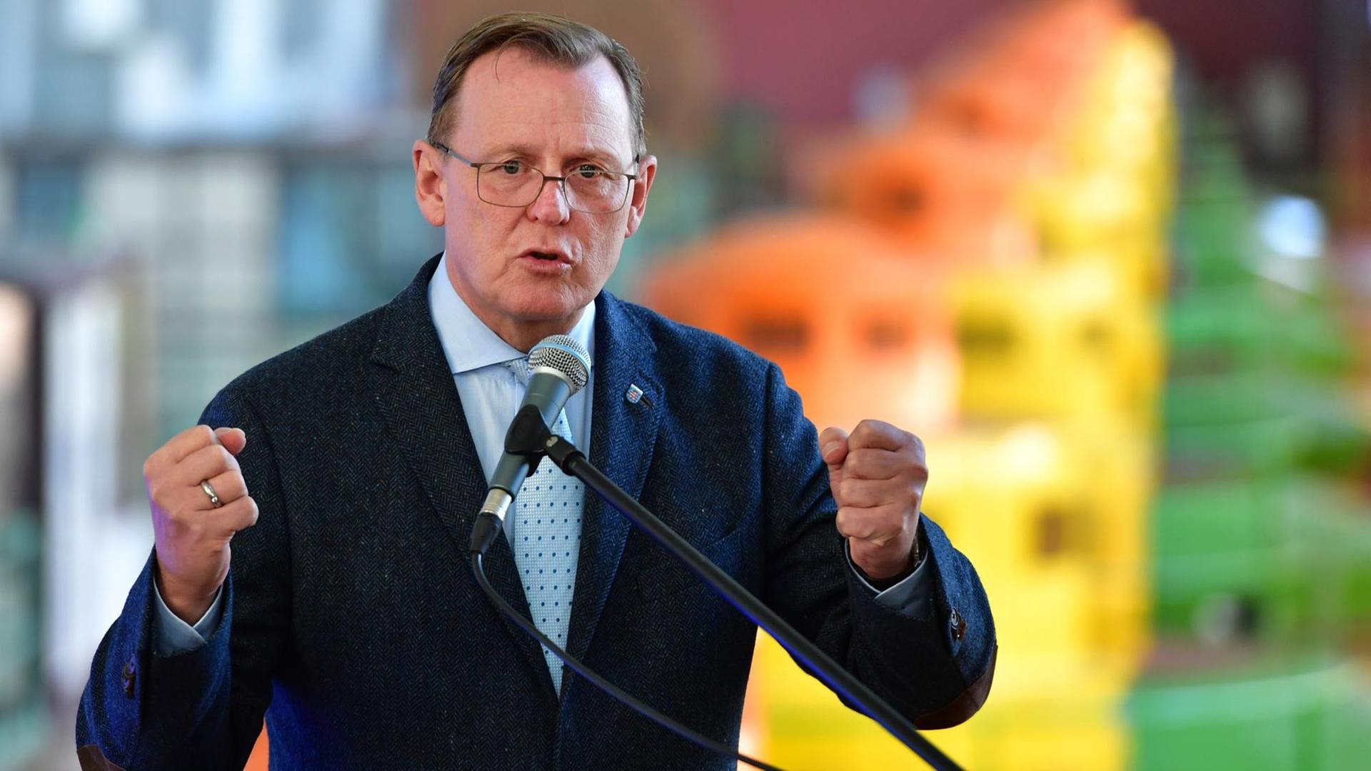 Thüringens Ministerpräsident Bodo Ramelow (Die Linke). Thüringens Ministerpräsident Bodo Ramelow (Die Linke).