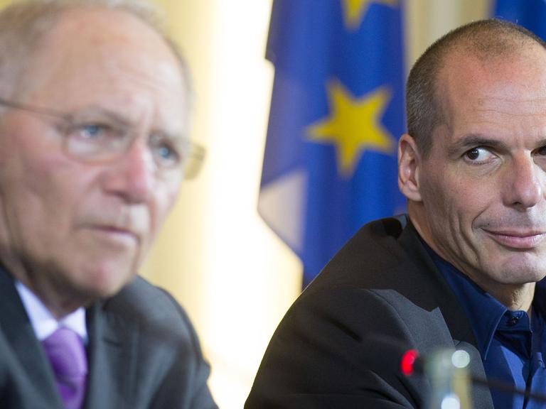 Bundesfinanzminister Wolfgang Schäuble und sein griechischer Amtskollege Yanis Varoufakis