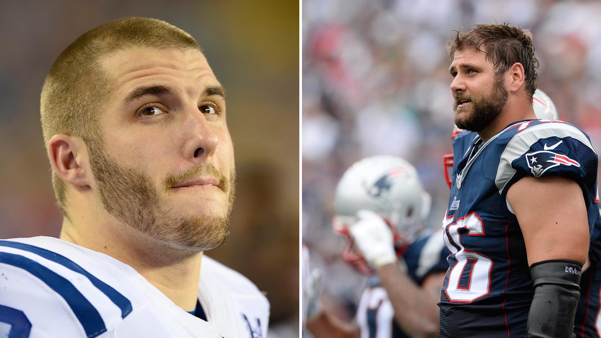 Eine Collage zeigt die beiden deutschen NFL-Player Björn Werner (links) und Sebastian Vollmer. Eine Collage zeigt die beiden deutschen NFL-Player Björn Werner (links) und Sebastian Vollmer.