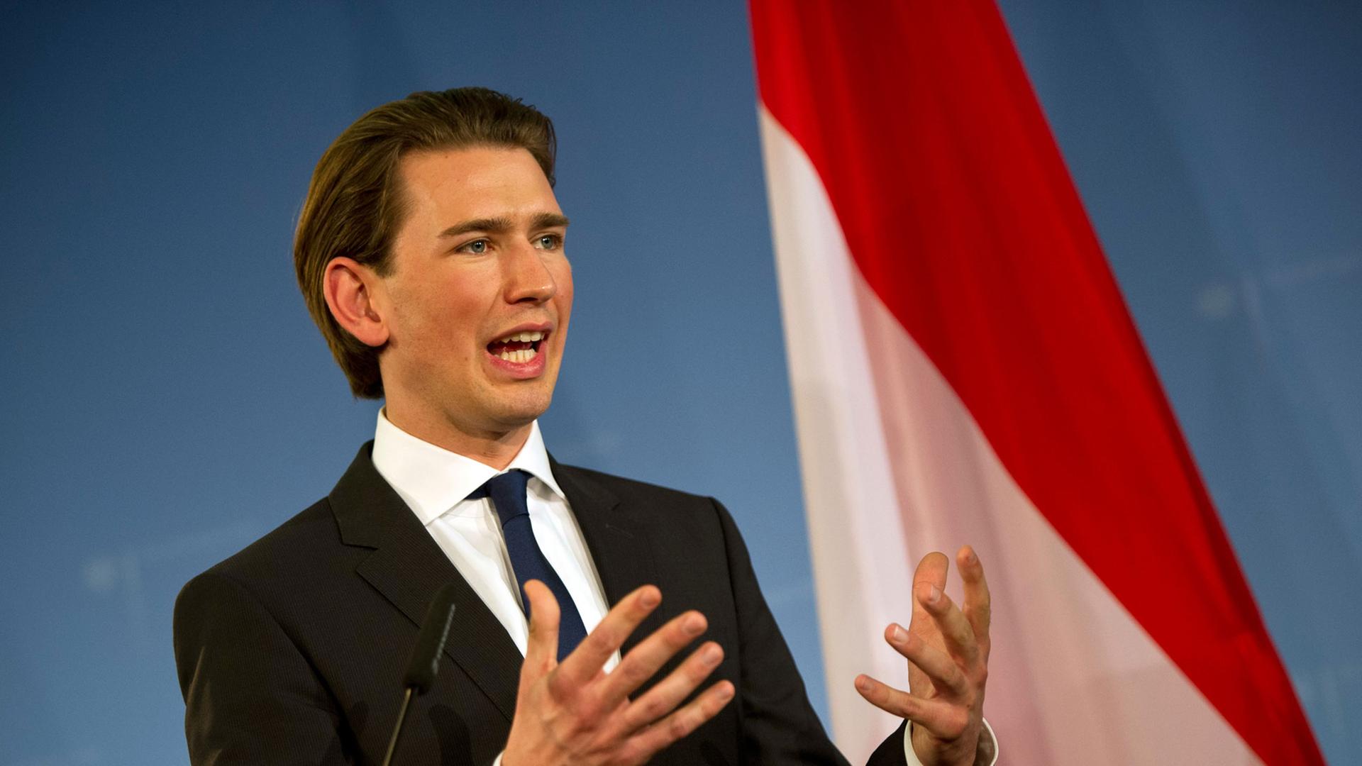 Der österreichische Außenminister Sebastian Kurz Der österreichische Außenminister Sebastian Kurz