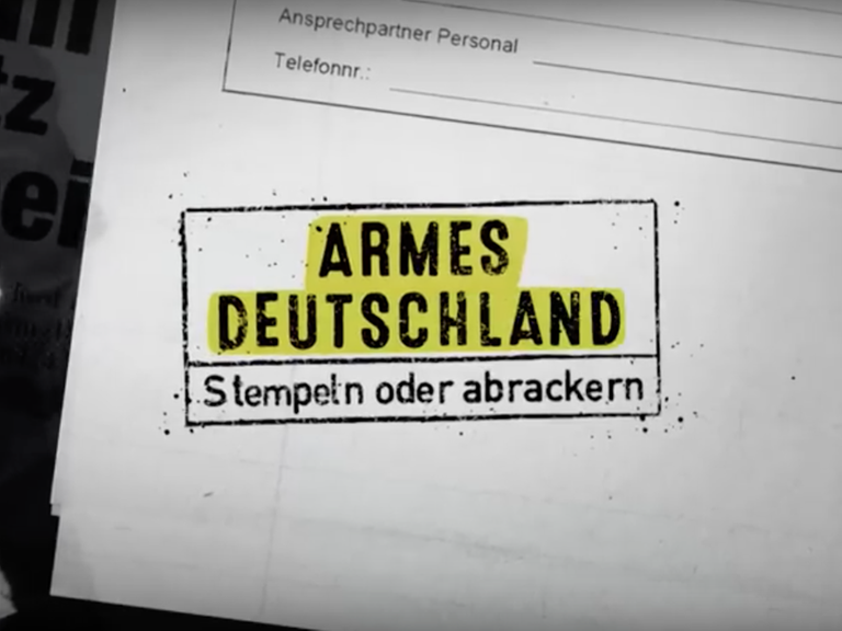 Intro der Sendung "Armes Deutschland – Stempeln oder abrackern?" auf RTL II.