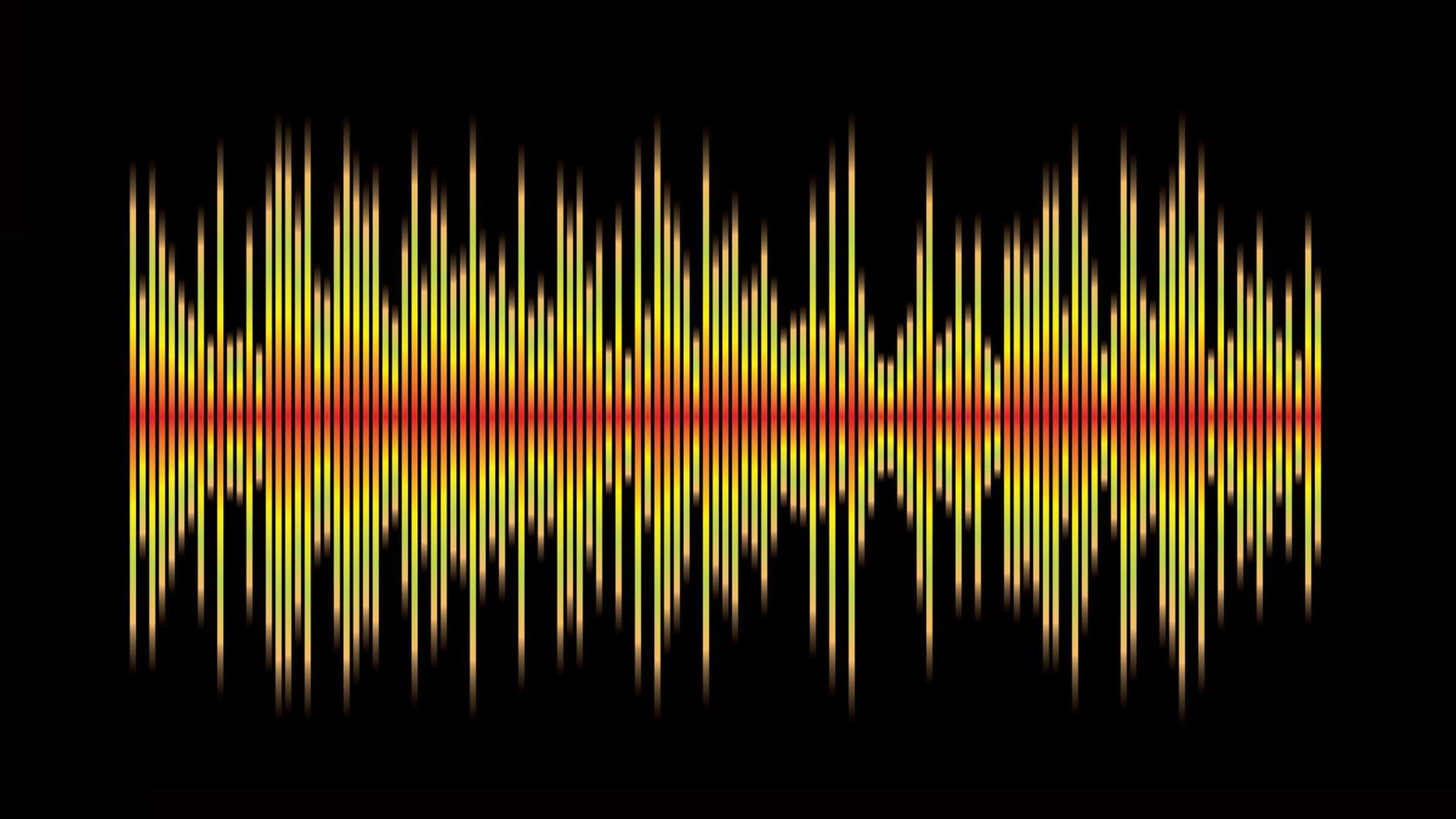 Audiowelle auf schwarzem Hintergrund Audiowelle auf schwarzem Hintergrund