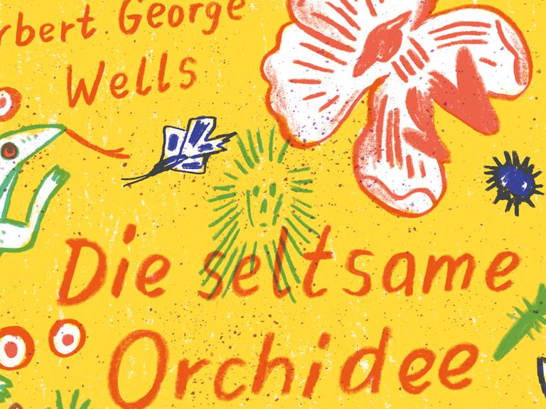 Ausschnitt aus dem Buchcover: H. G. Wells Erzählung "Die seltsame Orchidee" mit Zeichnungen von Katja Spitzer.