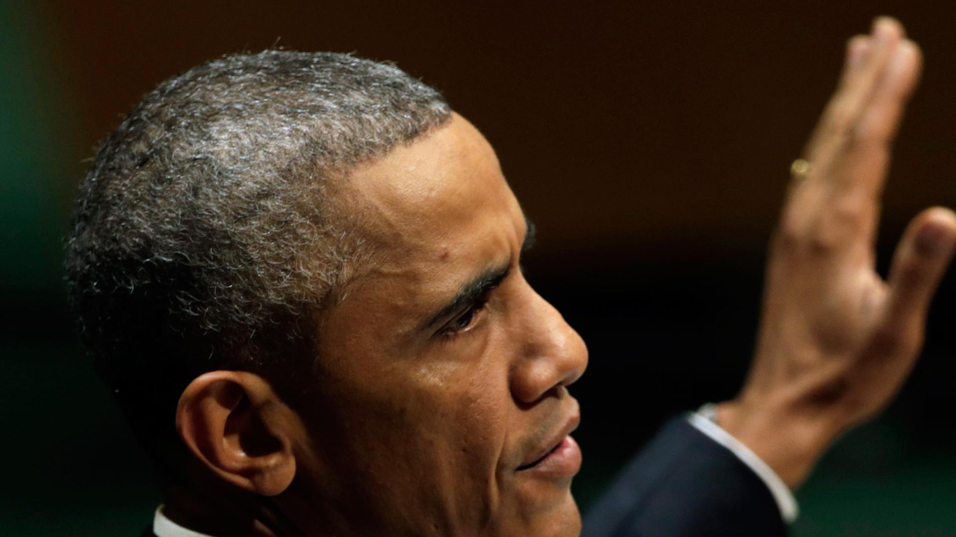 US-Präsident Barack Obama vor der UNO-Vollversammlung. US-Präsident Barack Obama vor der UNO-Vollversammlung.