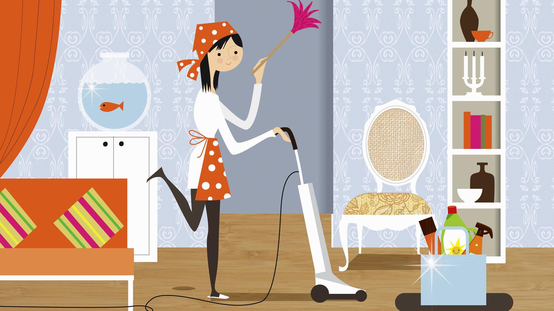Frau bei der Hausarbeit Frau bei der Hausarbeit