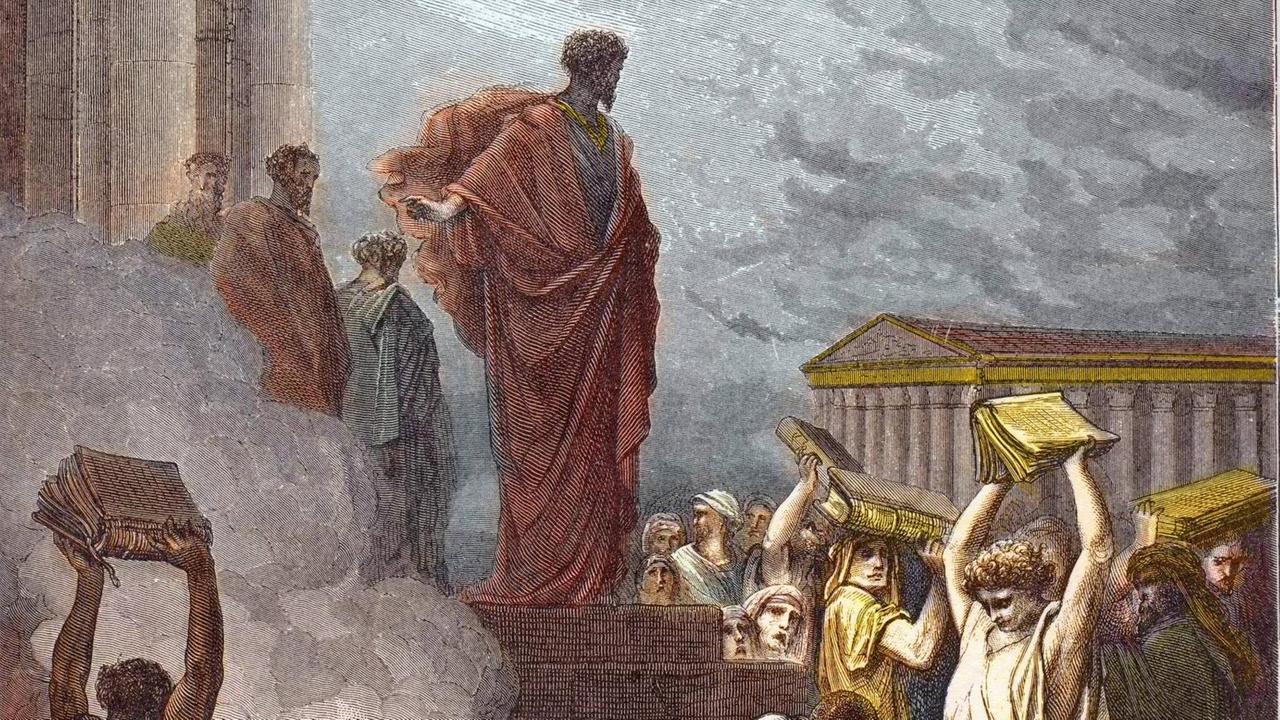 Paulus in Ephesus in der Darstellung von Gustave Dore (etwa 1866) Paulus in Ephesus in der Darstellung von Gustave Dore (etwa 1866)