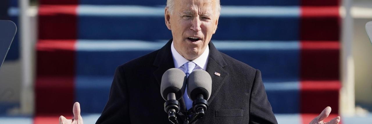 Präsident Joe Biden spricht während der 59. Amtseinführung des Präsidenten im US-Kapitol.