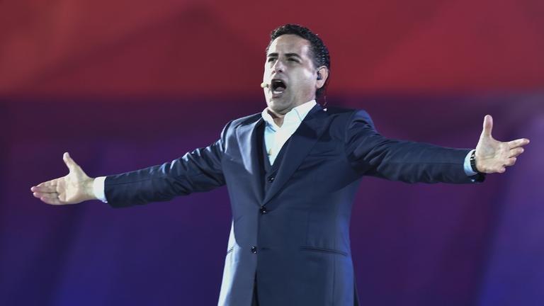 Der peruansiche Operntenor Juan Diego Flórez singt bei der Eröffnung der Pan-American Games in Lima, 2019 Der peruansiche Operntenor Juan Diego Flórez singt bei der Eröffnung der Pan-American Games in Lima, 2019