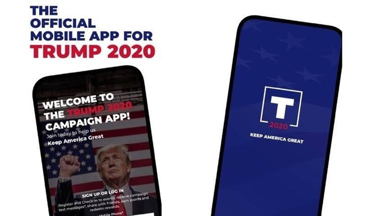 Screenshot der "Trump 2020"-App im App Store Screenshot der "Trump 2020"-App im App Store