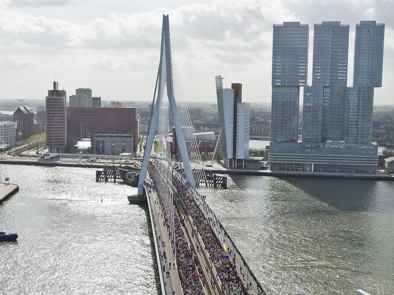 Blick auf die Erasmusbrücke in Rotterdam