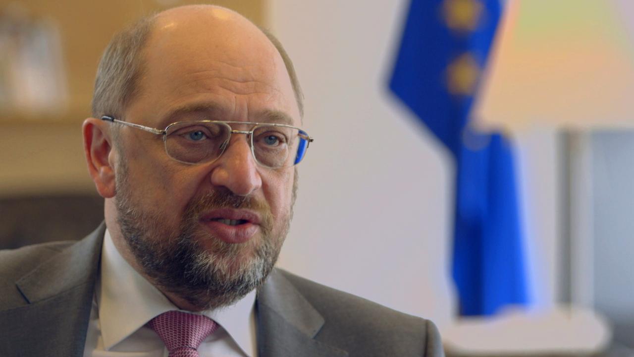 SPD-Kanzlerkandidat Martin Schulz während eines Interviews im Jahr 2014, als er noch EU-Parlamentspräsident war SPD-Kanzlerkandidat Martin Schulz während eines Interviews im Jahr 2014, als er noch EU-Parlamentspräsident war