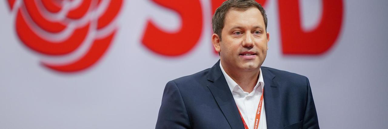 Lars Klingbeil, SPD-Generalsekretär, spricht beim Bundesparteitag. Lars Klingbeil, SPD-Generalsekretär, spricht beim Bundesparteitag.