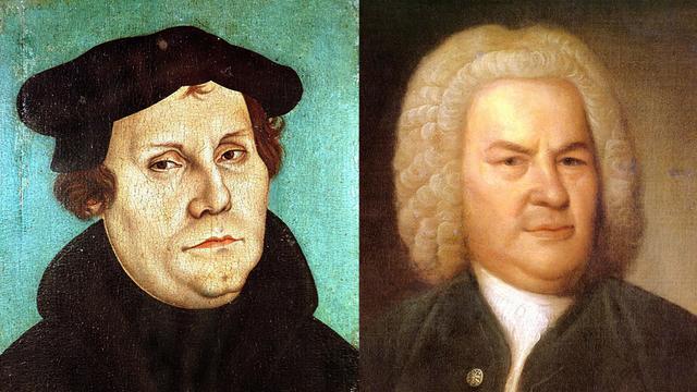 Martin Luther, Johann Sebastian Bach (v.l.)