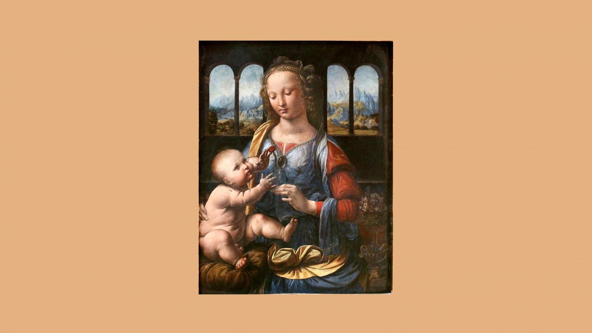 Das Bild zeigt eine junge Madonna mit dem Christuskind, ein häufiges Motiv in der christlichen Kunst des Mittelalters. Das Bild zeigt eine junge Madonna mit dem Christuskind, ein häufiges Motiv in der christlichen Kunst des Mittelalters.