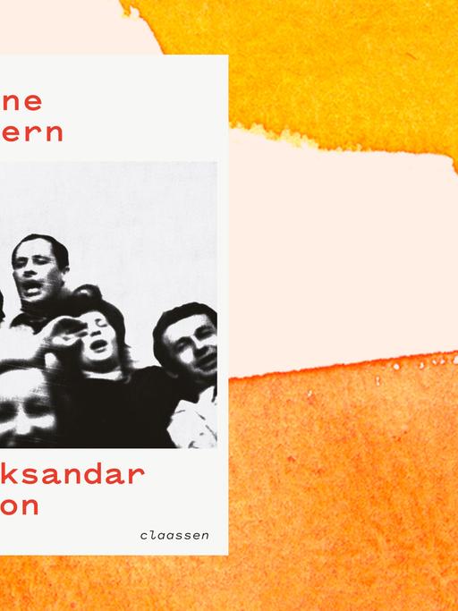 Cover des Buchs "Meine Eltern / Alles nicht dein Eigen" von Aleksandar Hemon vor einem orangefarbenen Pastellhintergrund