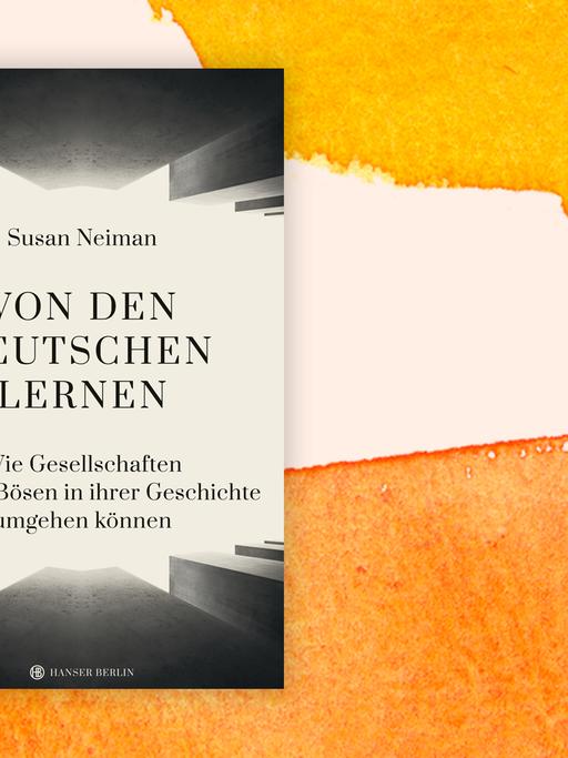 Cover von Susan Neiman "Von den Deutschen lernen" vor einem Aquarell-Hintergrund