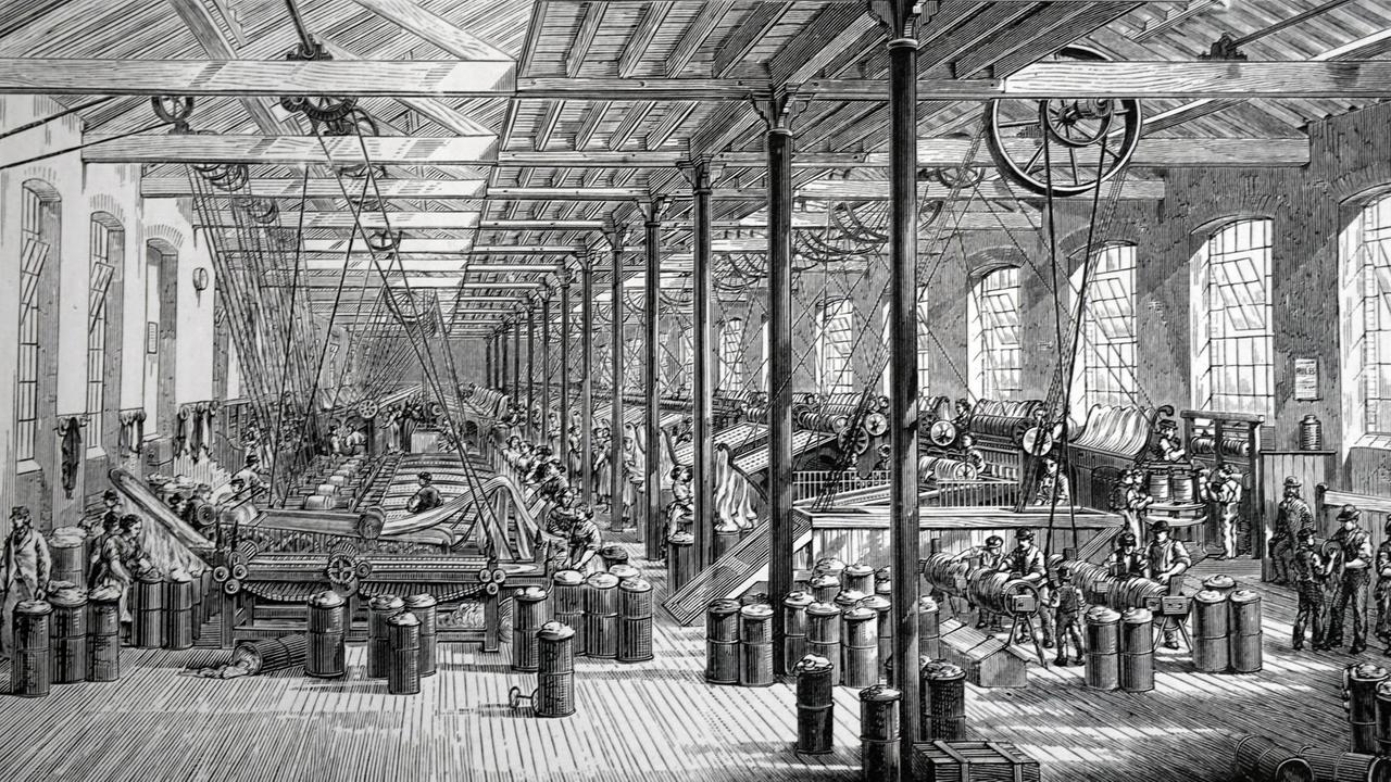 Eine Londoner Seilfabrik aus dem Jahr 1880 Eine Londoner Seilfabrik aus dem Jahr 1880