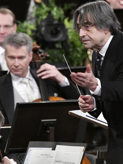 Der italienische Dirigent Riccardo Muti während des Neujahrskonzerts der Wiener Philharmoniker.