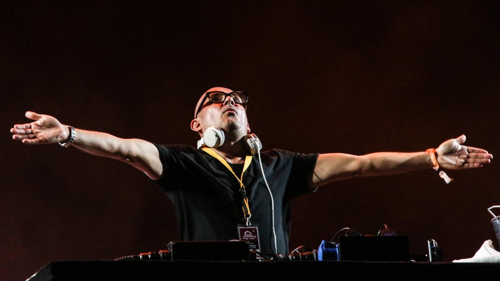 DJ Westbam beim Helene Beach Festival 2018. DJ Westbam beim Helene Beach Festival 2018.