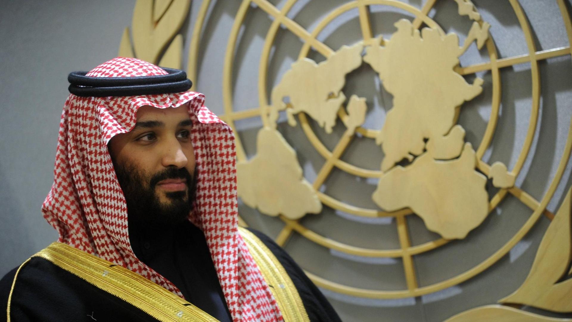 Der saudische Kronprinz Salman bei einem internationalen Treffen in New York im März 2018. Der saudische Kronprinz Salman bei einem internationalen Treffen in New York im März 2018.