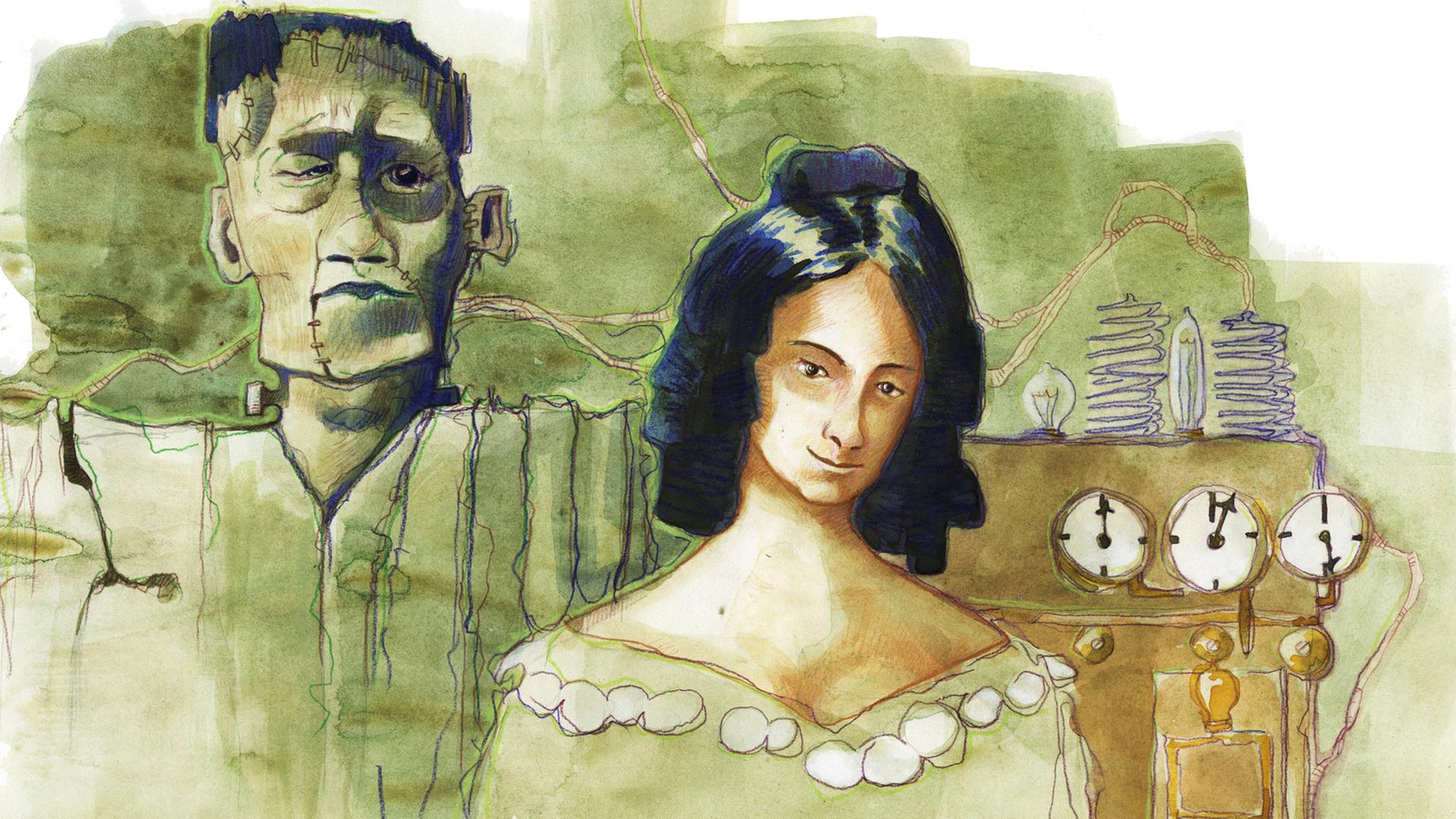 Ein undatiertes Porträt von der Frankenstein-Autorin Mary Shelley. Ein undatiertes Porträt von der Frankenstein-Autorin Mary Shelley.