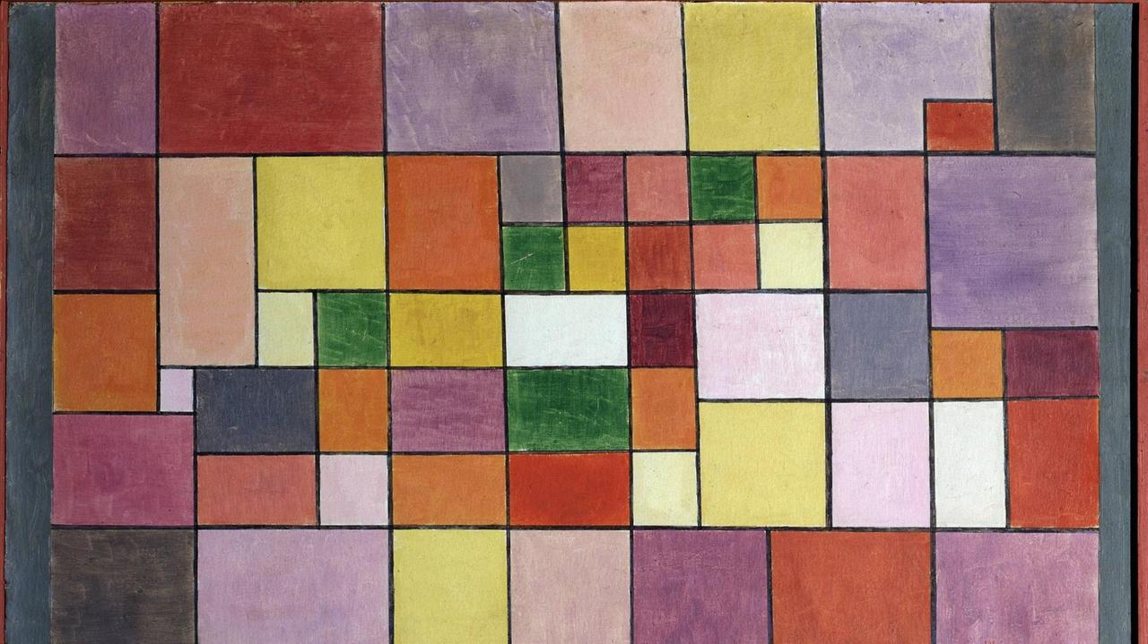Harmonie der nördlichen Flora von Paul Klee - eine Anordnung von Rechtecken und Quadraten in gedeckten Farbtönen (Bild: imago stock&people)
