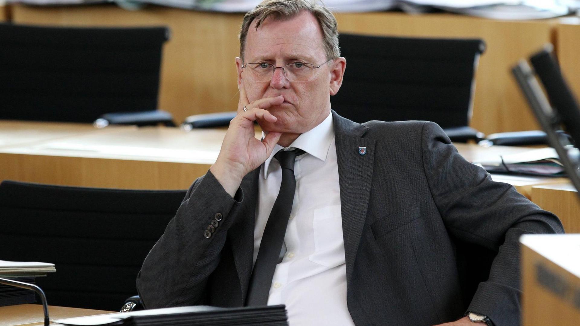 Thüringens Ministerpräsident Bodo Ramelow (Die Linke) im Landtag in Erfurt Thüringens Ministerpräsident Bodo Ramelow (Die Linke) im Landtag in Erfurt