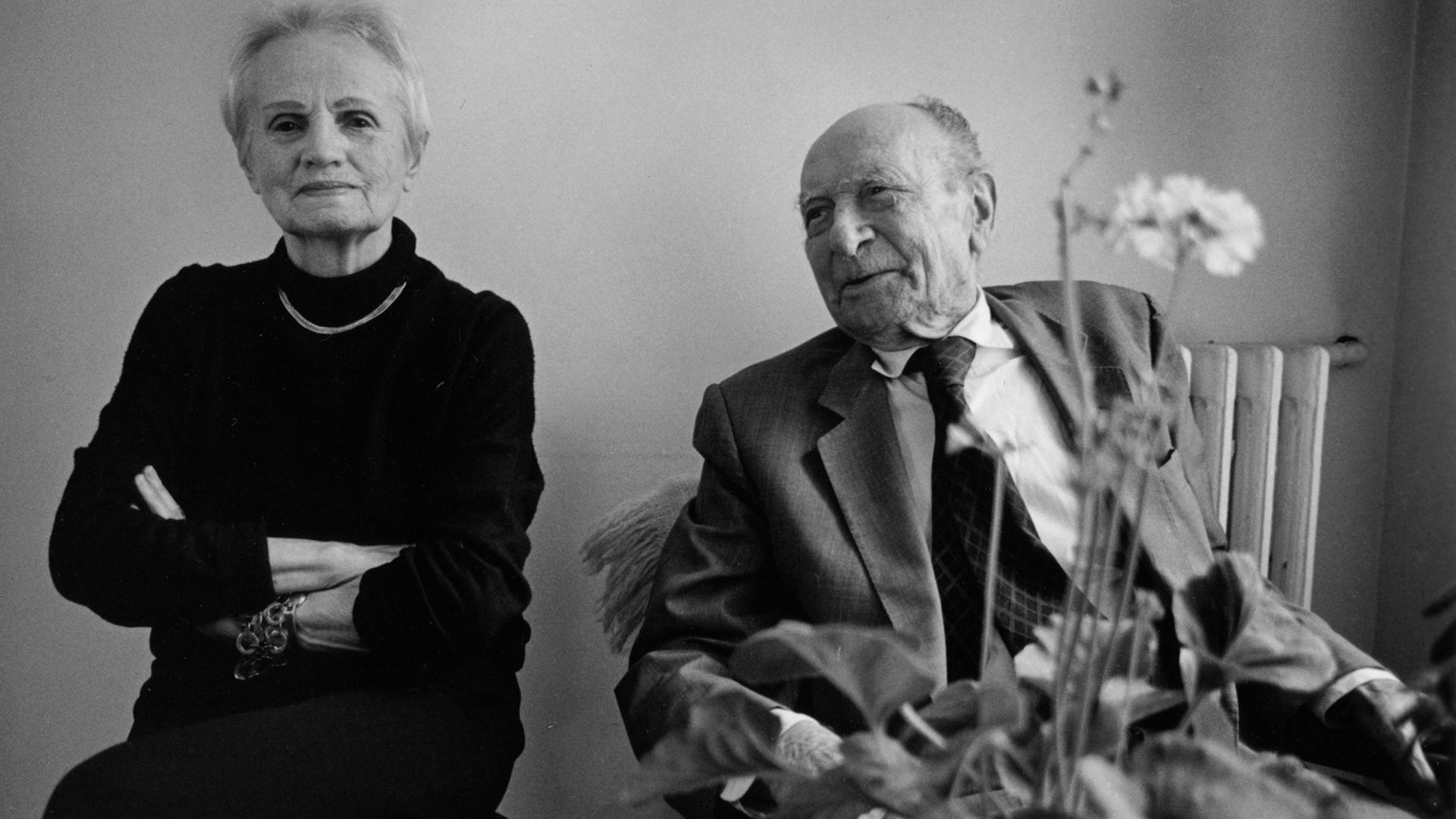 Philippe Soupault und Ehefrau Ré, Paris 1984 Philippe Soupault und Ehefrau Ré, Paris 1984