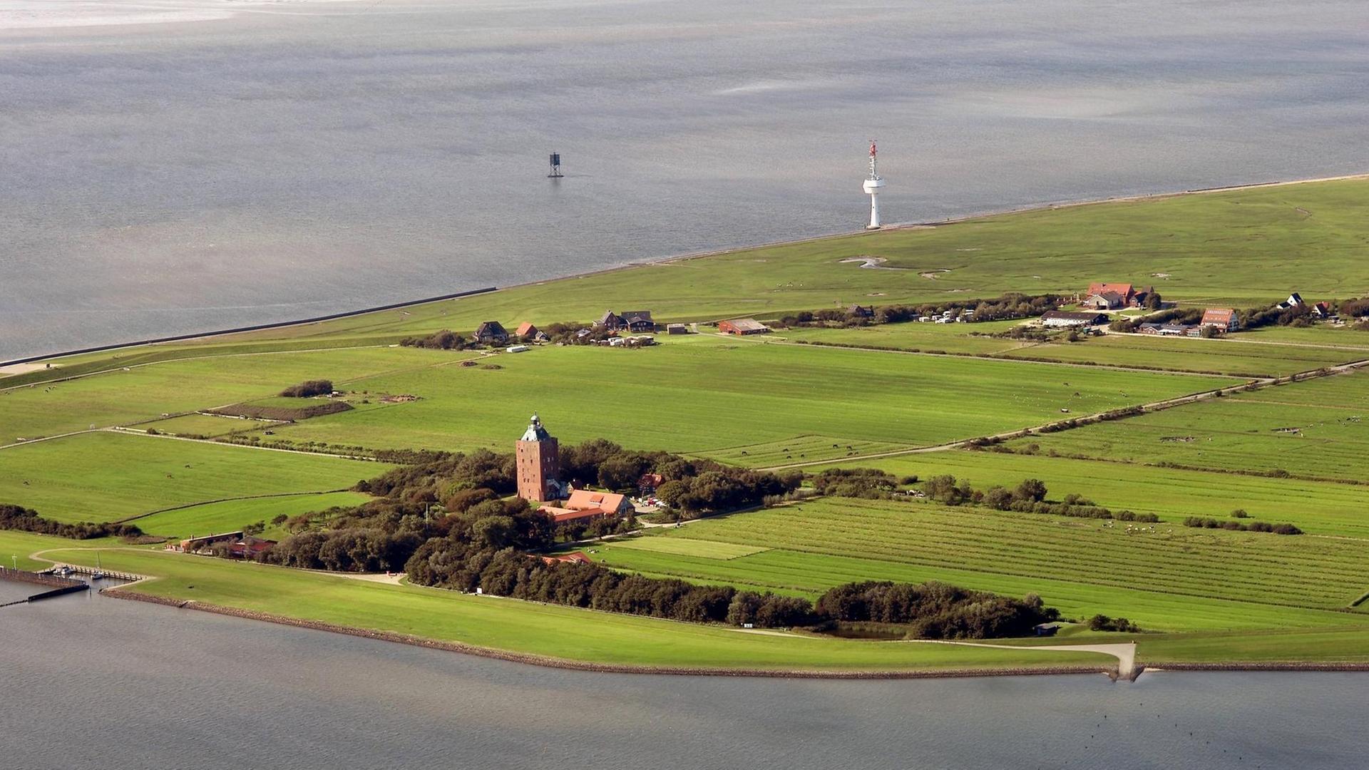 Luftbild der Insel Neuwerk in der Nordsee Luftbild der Insel Neuwerk in der Nordsee