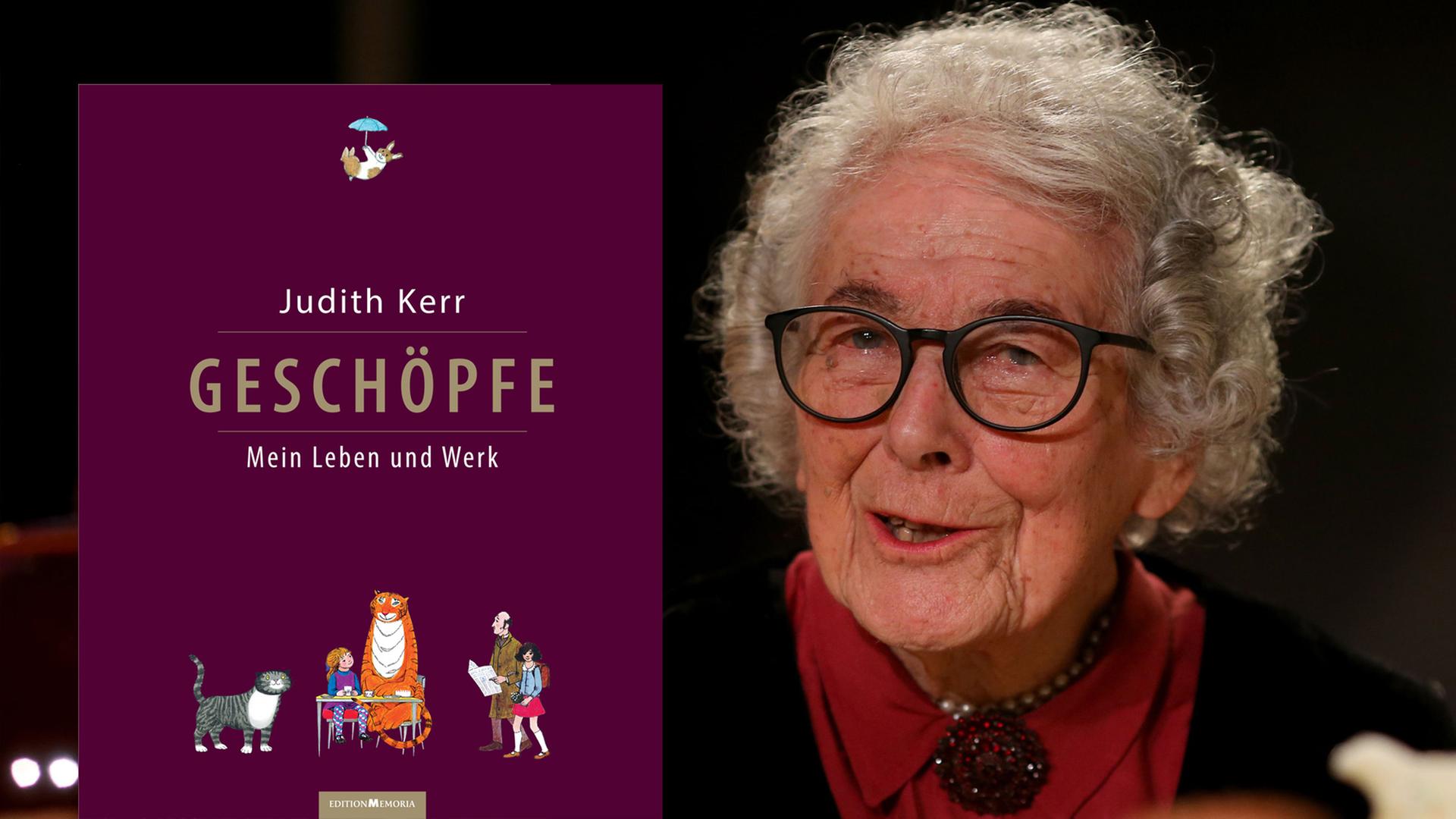 Das Buchcover "Geschöpfe" und die britische Autorin Judith Kerr Das Buchcover "Geschöpfe" und die britische Autorin Judith Kerr