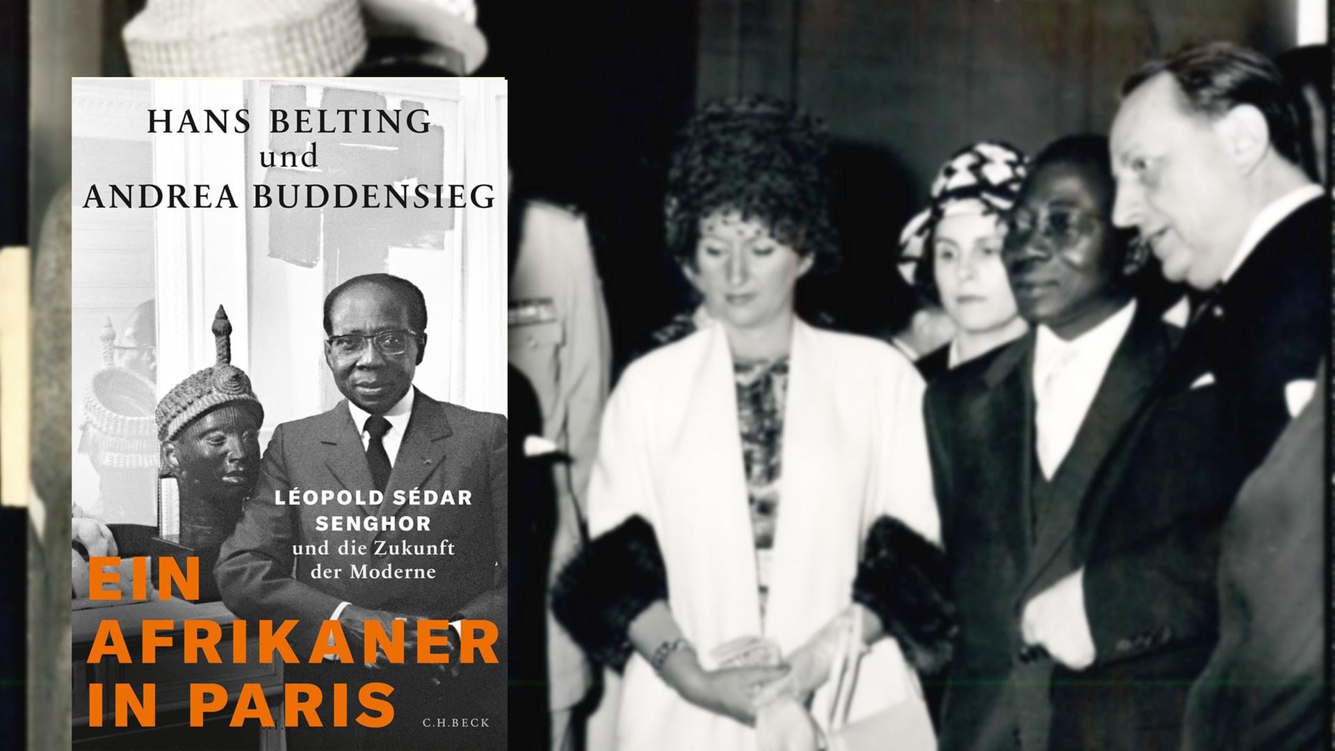 Cover von Hans Belting, Andrea Buddensiep: "Ein Afrikaner in Paris. Léopold Sédar Senghor und die Zukunft der Moderne", im Hintergrund sieht man Präsident Senghor mit Kulturminister André Malraux (r.) im Louvre Cover von Hans Belting, Andrea Buddensiep: "Ein Afrikaner in Paris. Léopold Sédar Senghor und die Zukunft der Moderne", im Hintergrund sieht man Präsident Senghor mit Kulturminister André Malraux (r.) im Louvre