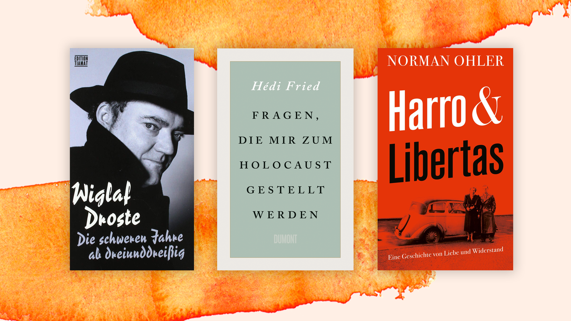 Die Cover der Bücher: "Die schweren Jahre ab Dreiunddreißig", "Fragen, die mir zum Holocaust gestellt werden" und "Harro und Libertas. Eine Geschichte von Liebe und Widerstand". Die Cover der Bücher: "Die schweren Jahre ab Dreiunddreißig", "Fragen, die mir zum Holocaust gestellt werden" und "Harro und Libertas. Eine Geschichte von Liebe und Widerstand".