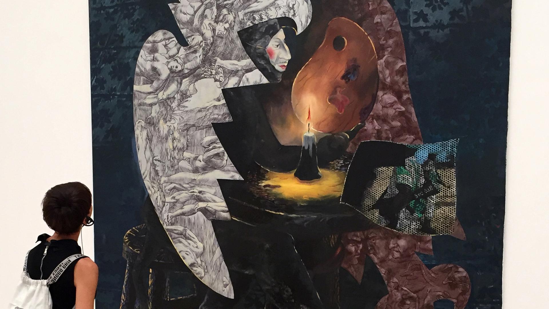 Das Bild "Selbstporträt nach dem letzten Selbstporträt" von Jörg Immendorff im Haus der Kunst München Das Bild "Selbstporträt nach dem letzten Selbstporträt" von Jörg Immendorff im Haus der Kunst München