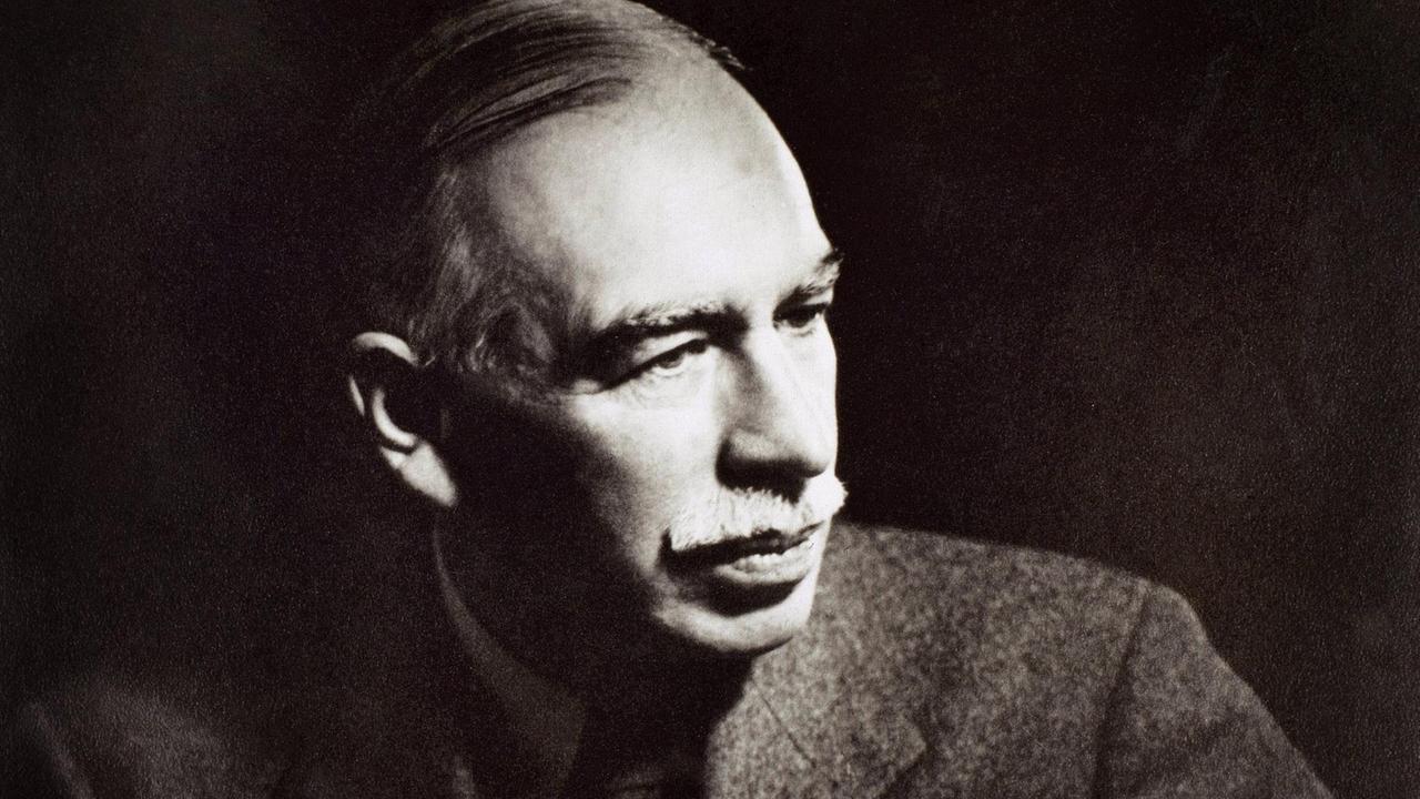 S/W Foto von John Maynard Keynes, dem berühmten englischen Ökonom S/W Foto von John Maynard Keynes, dem berühmten englischen Ökonom