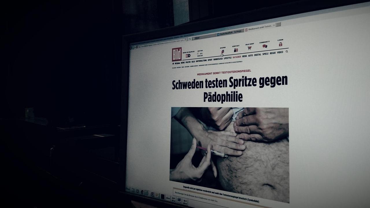 "Schweden testet Spritze gegen Pädophilie": Eine Titelzeile aus der "Bild"-Zeitung. "Schweden testet Spritze gegen Pädophilie": Eine Titelzeile aus der "Bild"-Zeitung.