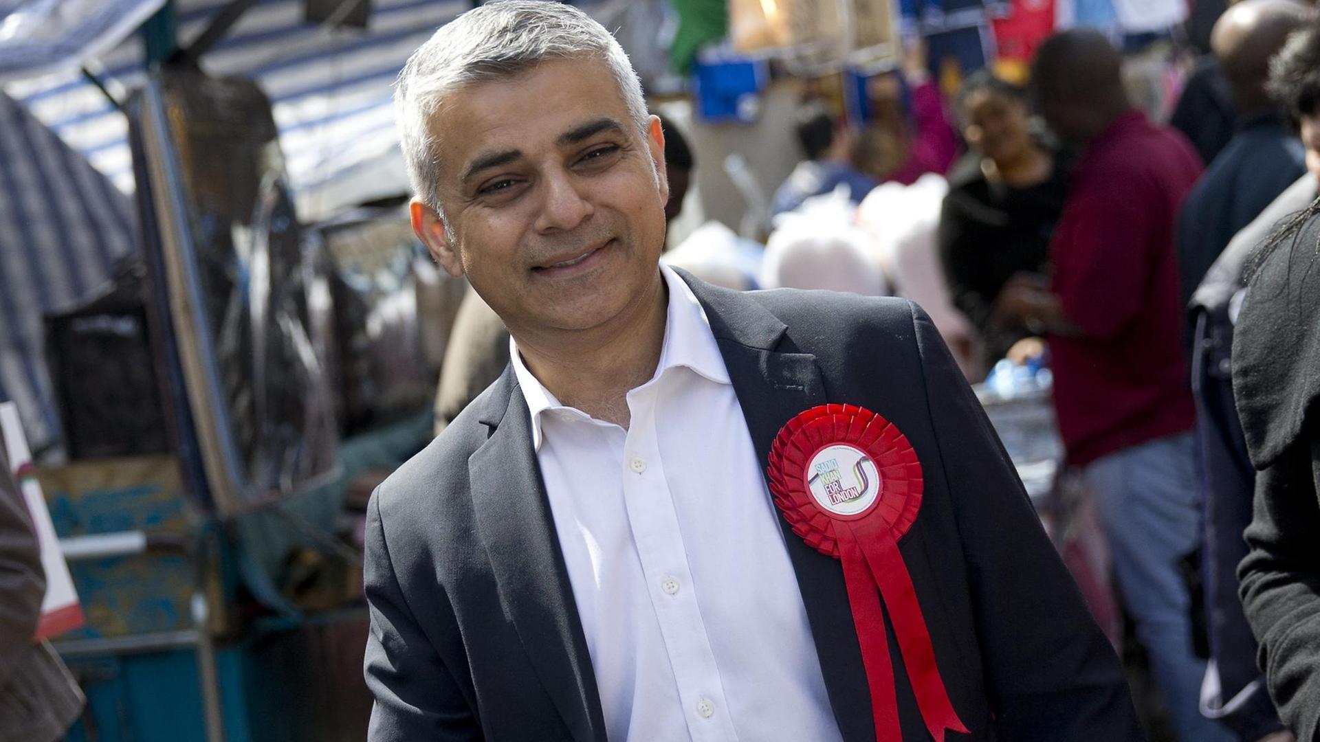 Sadiq Khan, Labour-Kandidat zur Bürgermeisterwahl in London auf einer Wahlkampf-Veranstaltung am Vorabend der Abstimmung Sadiq Khan, Labour-Kandidat zur Bürgermeisterwahl in London auf einer Wahlkampf-Veranstaltung am Vorabend der Abstimmung