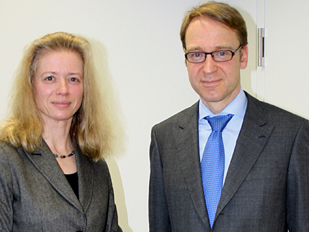 Bundesbankpräsident Jens Weidmann und Silvia Engels