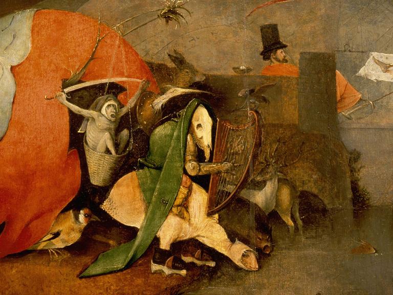 Das Triptychon "Die Versuchung des Sankt Antonius" von Hieronymus Bosch (1450-1516)