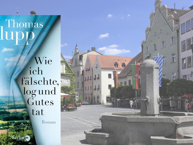 Cover von Klupps Roman, im Hintergrund Altstadt von Weiden in der Oberpfalz.