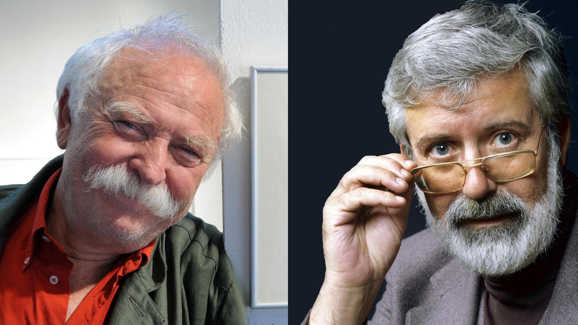 Die Kinderbuchautoren Janosch und Michael Ende (r.) in einer Bildcombo Die Kinderbuchautoren Janosch und Michael Ende (r.) in einer Bildcombo