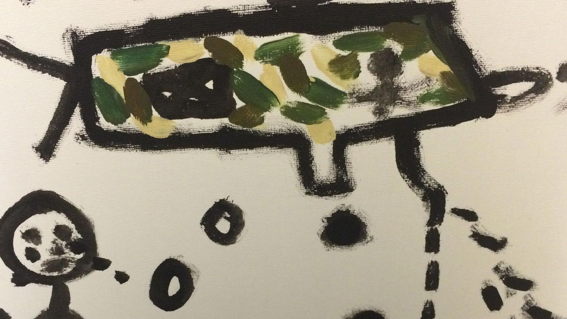 Dieses Bild hat ein Flüchtlingskind aus Syrien gemalt. Dieses Bild hat ein Flüchtlingskind aus Syrien gemalt.