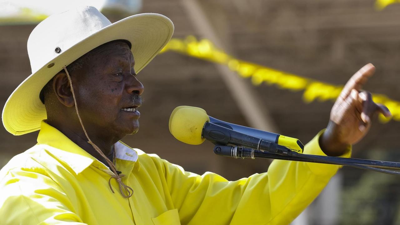Ugandas Präsident Yoweri Museveni bei einer Rede im Jahr 2016