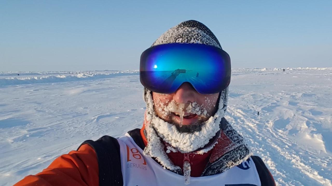 Robby Clemens beim Nordpolmarathon. Robby Clemens beim Nordpolmarathon.